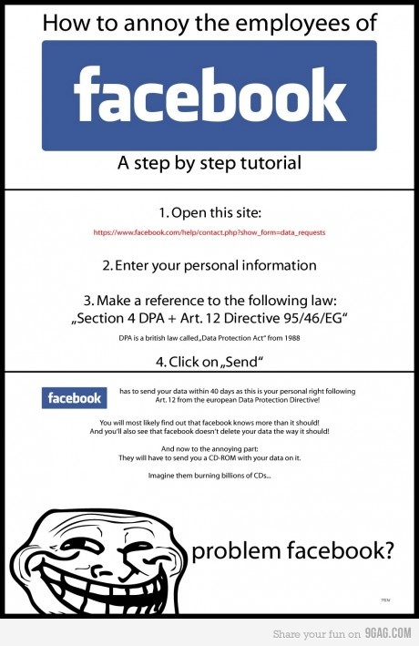 Cum sa iti obtii datele personale de la Facebook